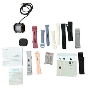 Fitbit Versa 2 Smartwatch Heart Rate Sleep Swim Tracking Pedometer Bands Bundle